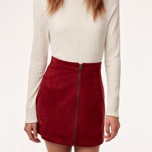 Aritzia Wilfred Free suede zip skirt